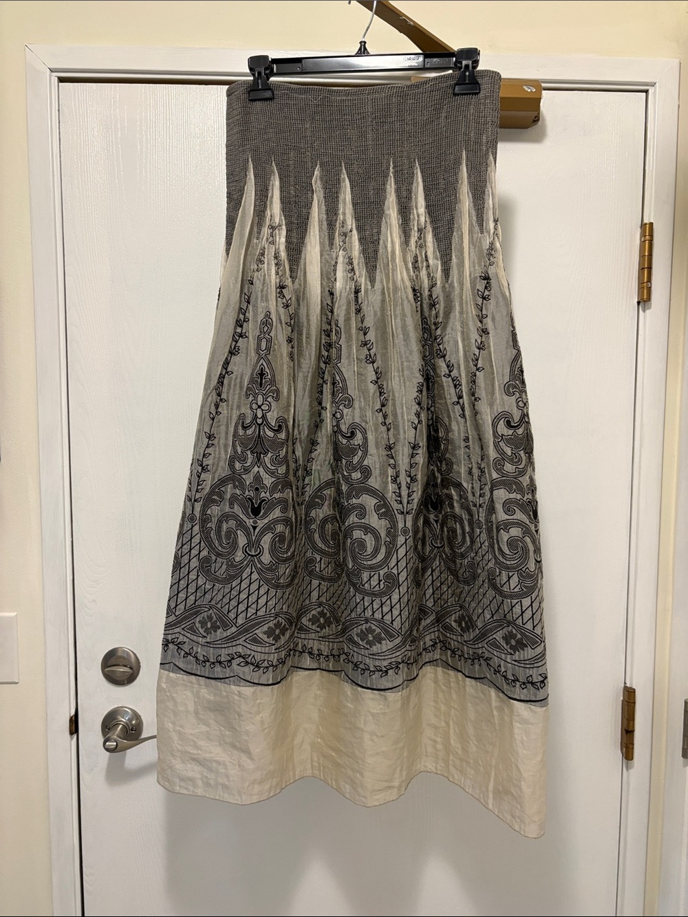 Lapis Neutral Patterned Maxi Skirt - Cream and Gray or wear as dress